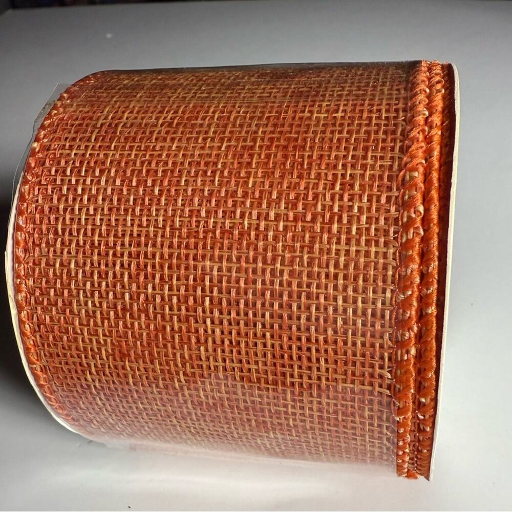 Orange Burlap Ribbon - Picture 4 of 4